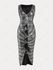 Plus Size & Curve Metallic Color Ruffled Party Bodycon Midi Dress - M | Us 10