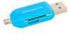 OTG Smart 2 Heads USB Host Card Reader for Sony Xperia Z3 Plus, Z4, Sony E6553 and Computer Blue