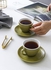 طقم فناجين وصحون قهوة مكون من 12 قطعة أخضر 10x8.8x7.4سم