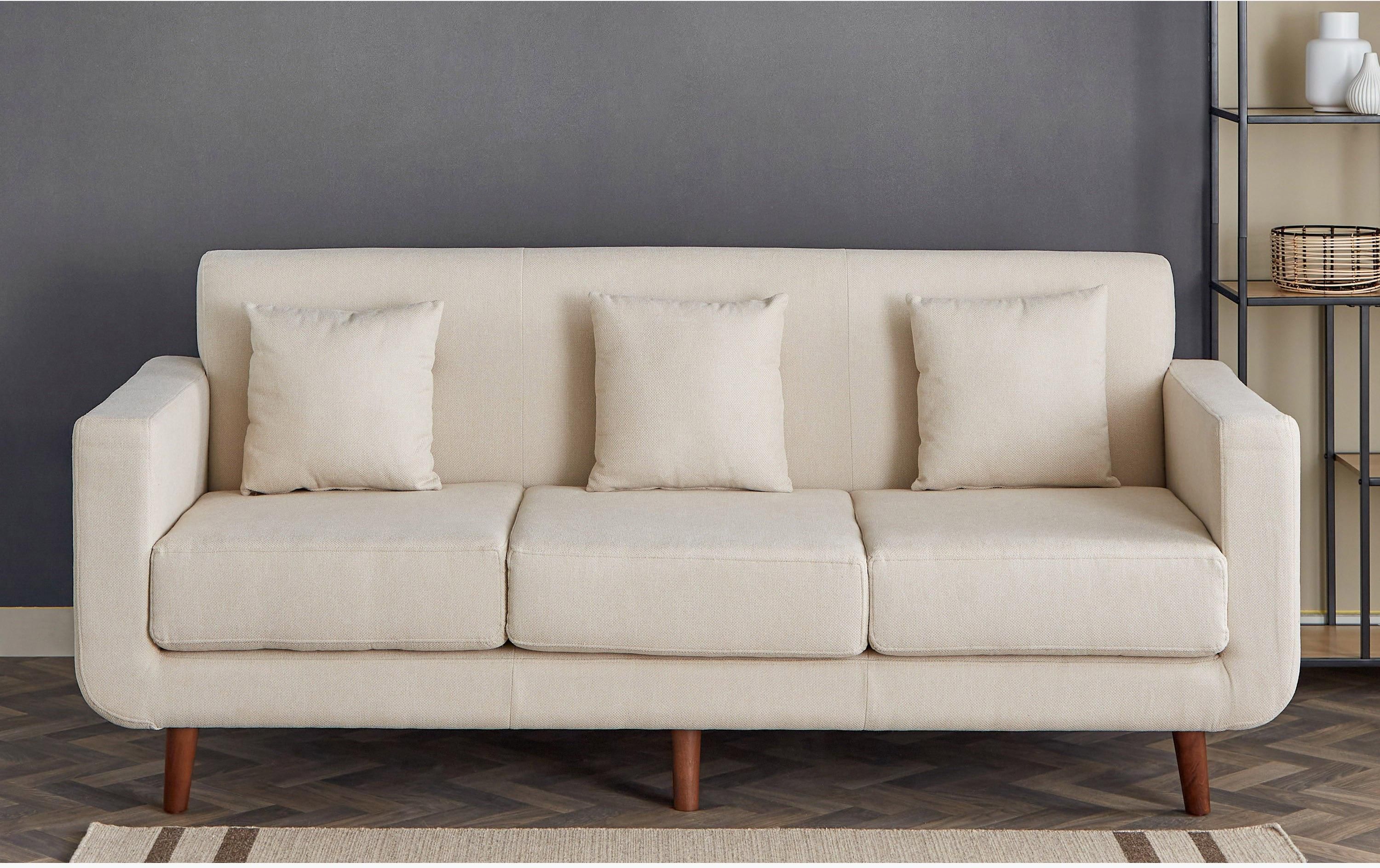 Portofino 3-Seater Fabric Sofa with 3 Cushions