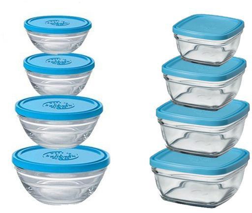 8 Duralex Tempered Glass Food Containers