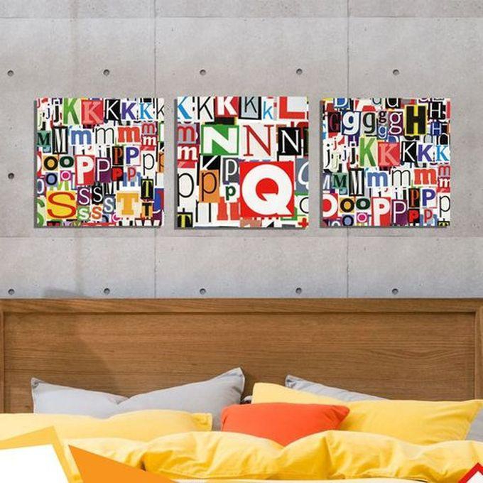 R8-07 Modern Tableau Wall Hanging Set Of 3 - Multi Color