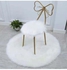 FFD Golden Metal Makeup Chair Backrest Dining Chair Creative Girl Bedroom Butterfly Bow Tie Table Stool With Soft White Wool Minimalist Style Exquisite Style Leisure Stool