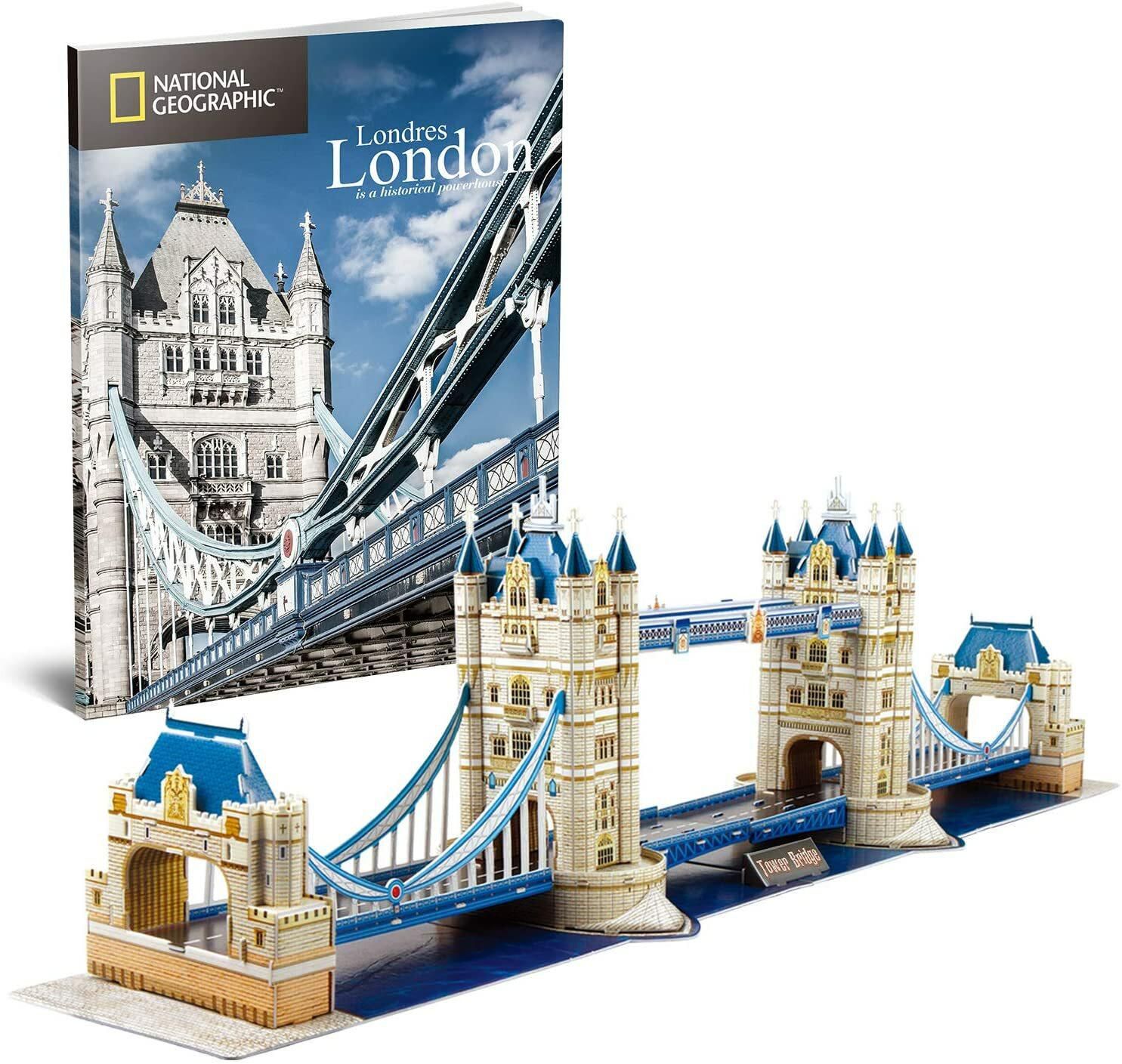 Cubicfun-National Geographic London 3D Model Kits Puzzle Toy With Booklet,Tower Bridge Ds0978H
