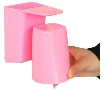 BlueLife Plastic Wash Cup Toothbrush Holder Double-coated Tape Magnetic Toothbrush Holder - Pink