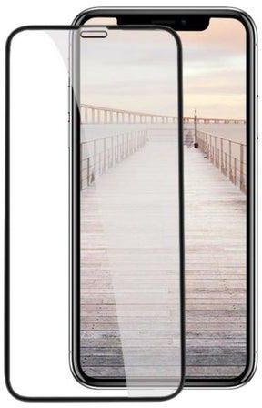 واقي شاشة من الزجاج المقوى 9D لهاتف Apple iPhone XS Max أسود / شفاف