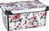 Royalford 10L Style Storage Box- Rf11286 Multi-Purpose Utility Box With Handles And Lid Break-Resistant, Light-Weight, Durable, Portable And Large Space Perfect For Pantry Items White And Floral