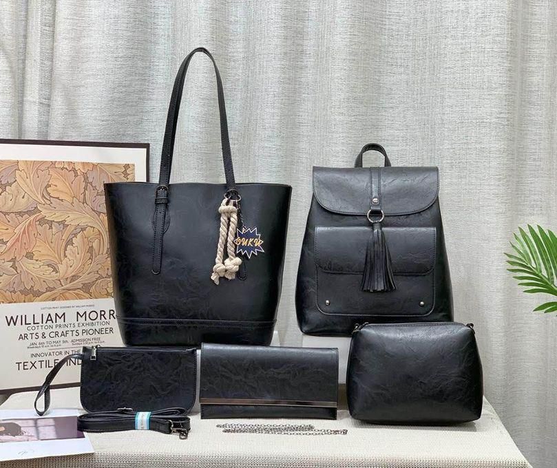 9F Fashion Modern Woman 5 in 1 Ladies PU Leather Handbag and Sling Bags