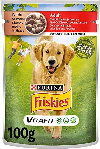 Purina Friskies Adult Dog food with Beef and Potatoes Pouch 100g