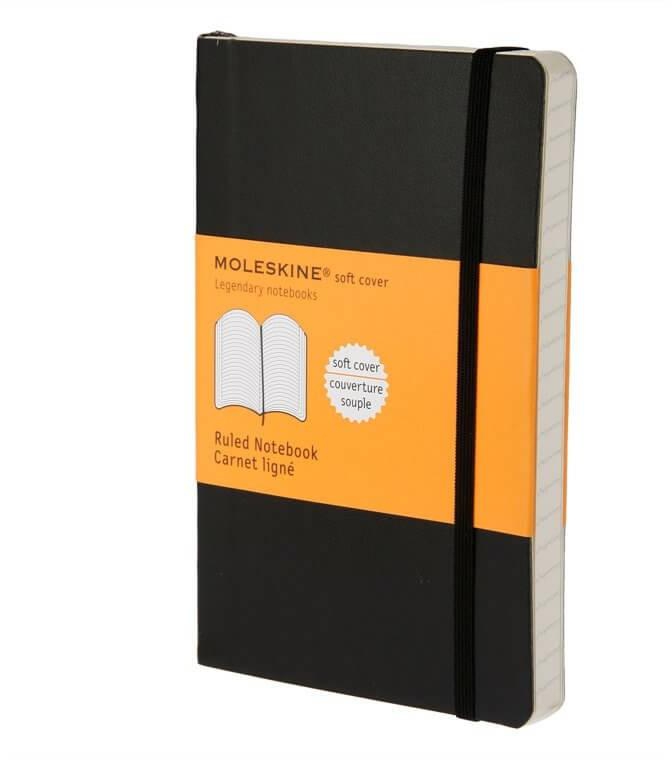 Moleskine Soft Cover Ruled Pocket Size Notebooks, Black [ME-QP611EN/9]