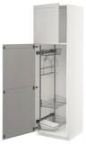 METOD High cabinet with cleaning interior, white/Lerhyttan light grey, 60x60x200 cm - IKEA