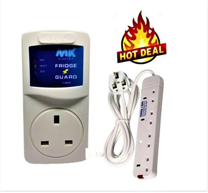 FRIDGE GUARD +FREE 4 WAY SOCKET EXTENSION CABLE White