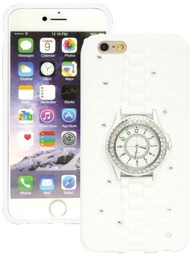 Apple iphone 6 and 6S back cover with watch - White