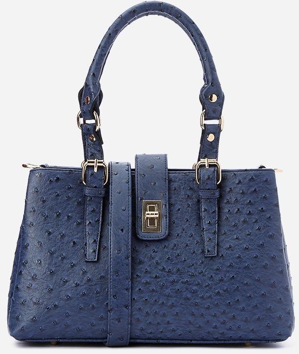 Leather Classic Bag - Navy Blue