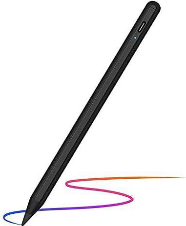 قلم رصاص أنيق رقمي من طراز 2021 Active Stylus متوافق مع أجهزة Android/iPad/iPad Pro/Mini/iPhone والأجهزة اللوحية التي تعمل باللمس الأكثر سعة (أسود)