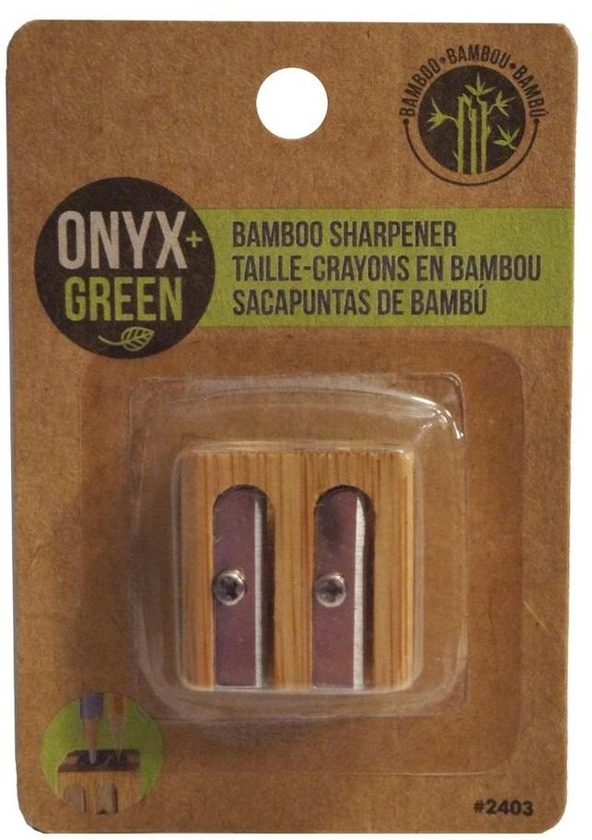 Onyx + Green Double Sharpener Bamboo