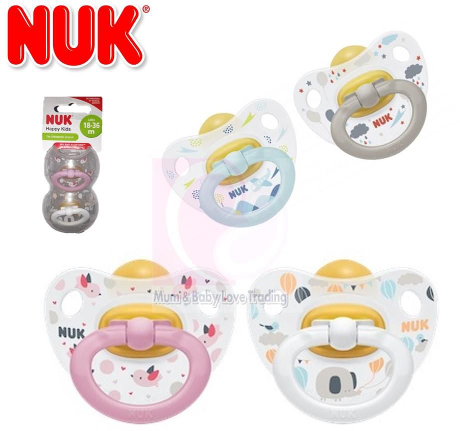 NUK Happy Kids Latex Soother 18-36 Months 2pcs (4 Colors)