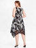 Plus Size Plunge Lace Panel Paisley Print Handkerchief Midi Dress - L | Us 12