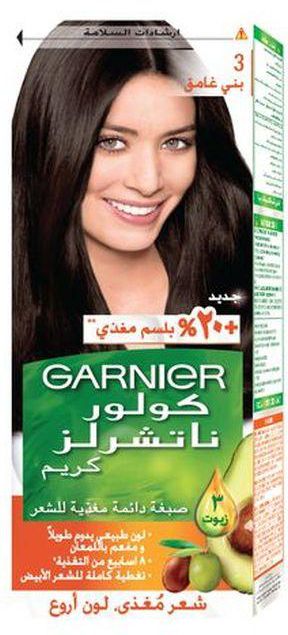 Garnier صبغة شعر كولور ناتشرالز كريم الدائمة - 3 بني غامق
