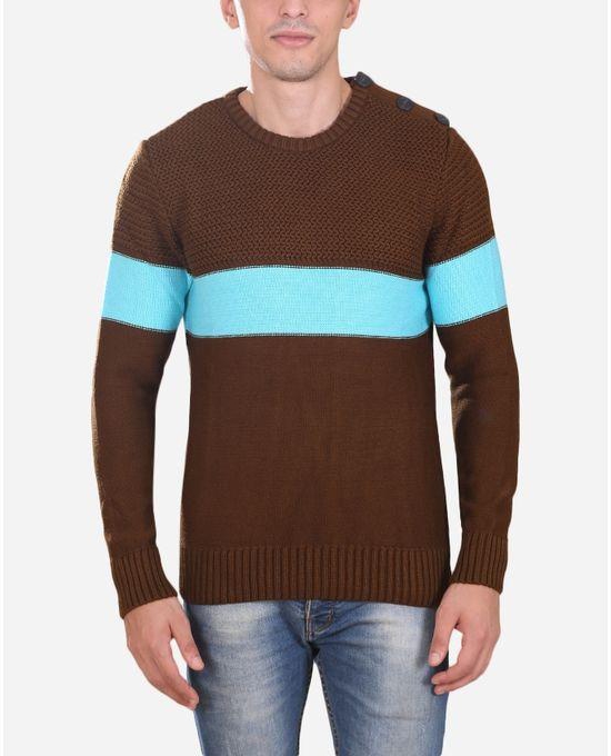 Coup Bi-Toned Pullover - Havana & Turquoise