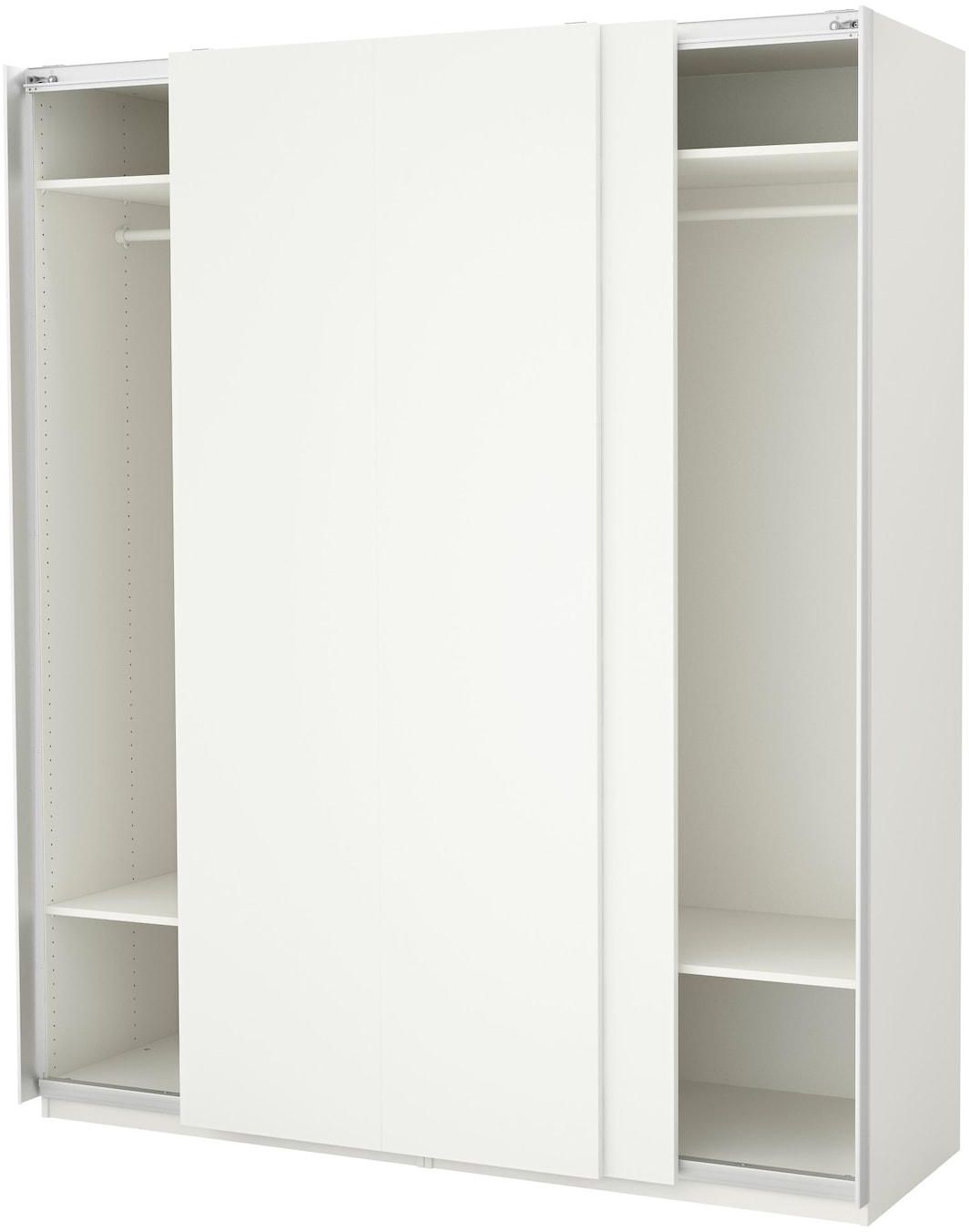 PAX Wardrobe - white/Hasvik white 200x66x236 cm
