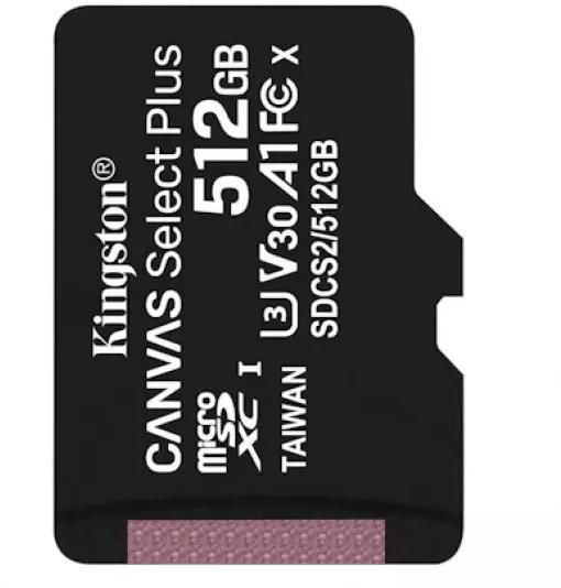 Kingston CANVAS SELECT PLUS/micro SD/512GB/100MBps/UHS-I U3/Class 10 | Gear-up.me