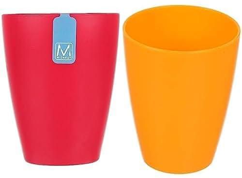 M-Design Lifestyle Plastic Cup, 300 ml - Pink + M-Design Lifestyle Plastic Cup, 300 ml - Orange