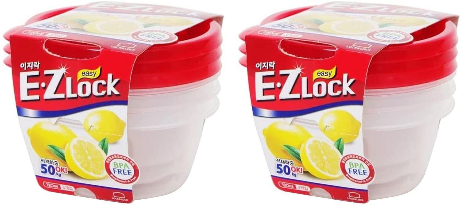 Lock &amp; LockEZ Lock Easy Plastic Food Container HLE9204 Clear/Red 120ml 3 PCS