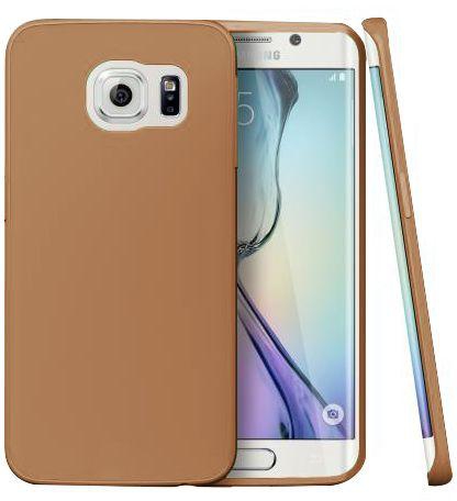 Margoun case for Samsung Galaxy S6 edge Silicon Back Shield Case (With Screen Protector) - Brown