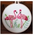 Stamped Embroidery Starter Kit with Flamingo Pattern Embroidery Cloth Color Threads Tools Kit multicolor 21*21*21cm