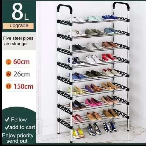 8-layer Storage Shoe RackFirm material: Constructed from selected non-woven fabric, high quality steel tube, is very firm and durable. Well organize: keep your bedroom, hallway or 
