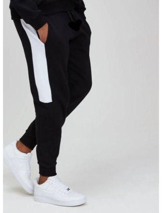 Black Joggers With White Patch
