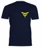 Cray Cray InCRAYdible Yellow Geometric Round Neck T-shirt - Navy Blue