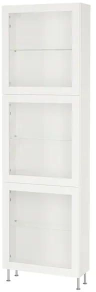 Storage combination w glass doors, white/Sindvik/Stallarp white clear glass