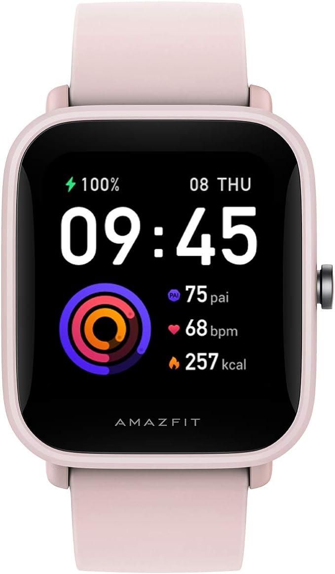 Amazfit Bip U Pro NYSE Listed Smart Watch with SpO2, Built-in GPS, Built-in Alexa, Electronic Compass, 60+ Sports Modes, 5ATM, Fitness Tracker, HR, Sleep, Stress Monitor, 1.43" Color Display (Pink)