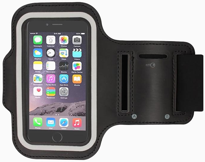 INSTEN Elastic Deluxe Sports Gym Running Black Armband For Apple iPhone 6 Plus