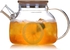 Uaejj Glass Pitcher, Glass Cold Kettle, Hot And Cold Glass Teapot, Heat Resistant Glass Teapot, Borosilicate Glass Tea Pots For Blooming And Loose Leaf Tea Maker (1L, B)