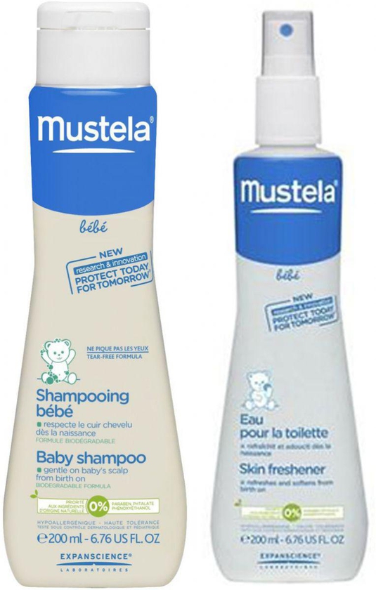 Mustela Baby Shampoo For Soft Normal Skin, 200 Ml With Mustela Skin Freshner, 200 Ml