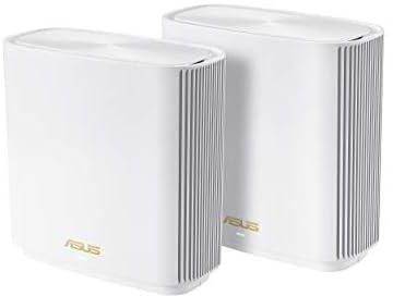ASUS XT8 WIFI AX6600 Tri Band Mesh WIFI 6 SYSTEM, Whole House Coverage Up to 5500 SQ FT and 6+ Bedrooms, Pack of 2 White, ZenWiFi XT8 2 pack WHITE, ZenWiFi-AX-XT8 / ASUS ZenWiFi AX (XT8), 2 PACK WHITE
