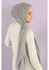 AM-Shop Long Scarf Crepe Solid For Women (light Grey)