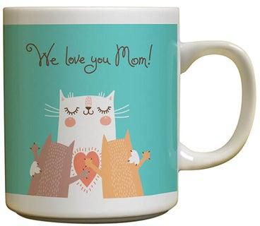 We Love You Mom Design Ceramic Mug Multicolour 12ounce