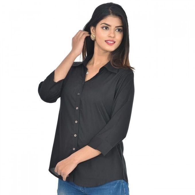 Casual Solid Shirt - Black