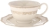 Get Lotus Porcelain Tea Cup Set, 12 Pieces - White Gold with best offers | Raneen.com