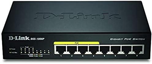 D-Link 8 Port PoE Smart Switch - Black [DGS-1008P/E]