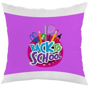 Back To School Printed Pillow cover velvet Purple/White 40x40cm