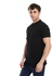 Andora Basic Henley Neck T-Shirt With Neck Collar - Black