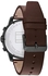 ساعة بسوار جلدي بني داكن بمينا رمادية اللون للرجال من تومي هيلفيجر - موديل 1791799، تناظري