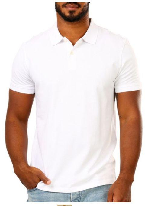 Fashion Pure Cotton White Polo T-shirt