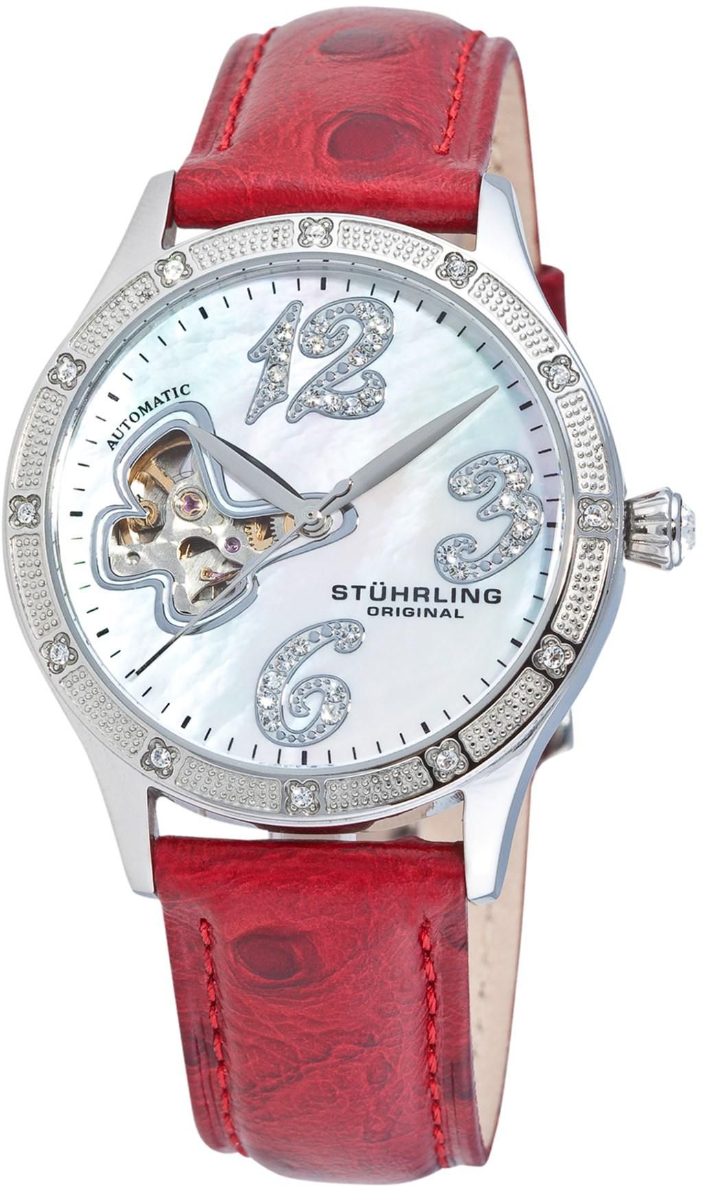 Stuhrling Original Women's Mother of Pearl Dial Casual Watch Leather Strap - 196SW.1115H7
