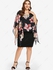 Plus Size Floral Print Chiffon Overlay Bodycon Dress - 3x | Us 22-24